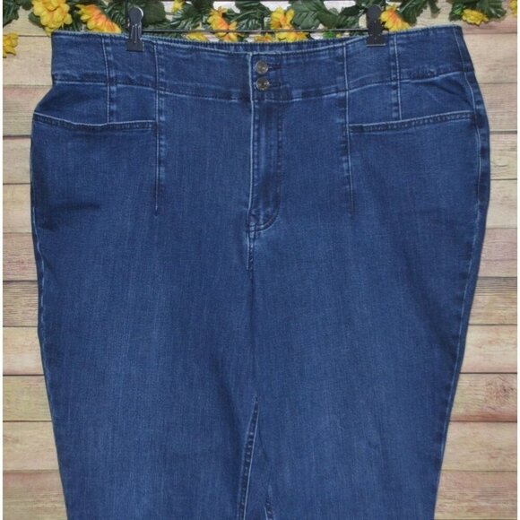 Maurices Women's Plus 24W Super Highrise Flare Leg Jeans Stretch Denim Casual Co - Picture 2 of 10